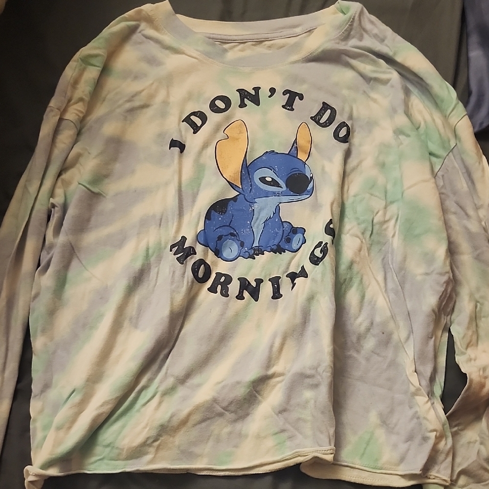 Stitch Kids Tie-Dye Shirt - Green & Blue